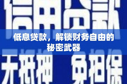 源汇低息贷款，解锁财务自由的秘密武器