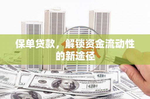 源汇保单贷款，解锁资金流动性的新途径
