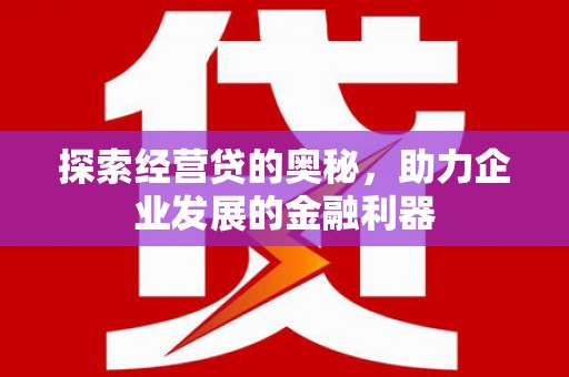 源汇探索经营贷的奥秘，助力企业发展的金融利器