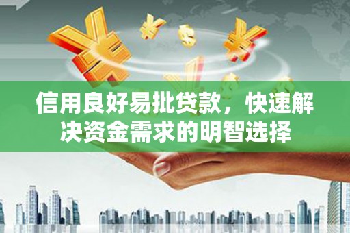 源汇信用良好易批贷款，快速解决资金需求的明智选择