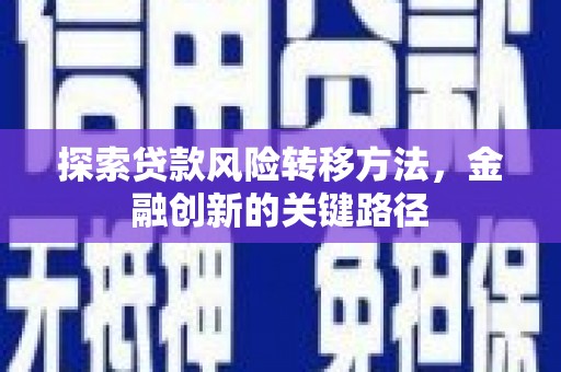 源汇探索贷款风险转移方法，金融创新的关键路径