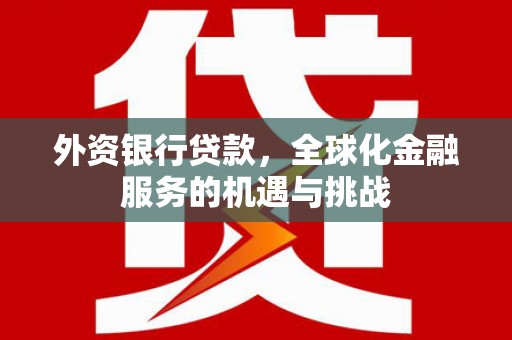 源汇外资银行贷款，全球化金融服务的机遇与挑战